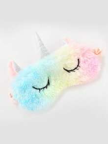 Conjunto de bata de unicornio en degradado arcoíris y antifaz para niñas preadolescentes - Multicolor - Ver 6