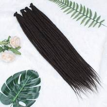 24 Inch Dreadlock Extensions Thin 0.6cm Single Ended Synthetic Dreads Extensions Hippie Style Fake Dreads 10 Strands SE Crochet Thin Dreadlocks Extensions For Girls - 黑棕色 - 查看 3