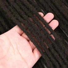 24 Inch Dreadlock Extensions Thin 0.6cm Single Ended Synthetic Dreads Extensions Hippie Style Fake Dreads 10 Strands SE Crochet Thin Dreadlocks Extensions For Girls - 黑棕色 - 查看 4