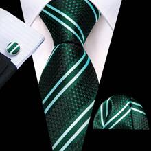 Men Formal Ties Pink Green Purple Blue Striped Wedding Tie And Handkerchief Square Set Vintage Necktie - Multicolor - View 31