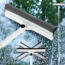 53 Inch Window Cleaner Squeegee 2-In-1 Squeegee And Scrubber With Extendable 3 Section Poles 180-Degree Rotatable Window Cleaning Tool Floor Wiper For Home Shower Glass Door Mirror Car Windshield - White - View 7