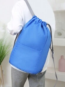 新品 防溅 运动健身 轻便易携 肩带 便携式 可折叠 超轻背包 尺寸 28 厘米 * 14 厘米 * 46 厘米 父亲节礼物 爸爸 大学书包 书包 抽绳背包 背包 学校背包 假日 周末 暑假 随身携带 实用 大容量 帆布 蓝色礼物 个性化礼物 男士 男朋友 丈夫 - 藍色 - 查看 2