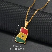 1 件 3CM 尼日利亚地图国旗吊坠项链 尼日利亚地图珠宝 国庆节礼物 - 彩色 - 查看 5