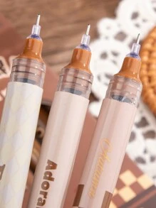 6入組美樂地咖啡色0.5mm圓珠筆墨水套裝，適用於辦公室、學校書寫，墨水顏色為黑色且幹得快