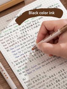 6入組美樂地咖啡色0.5mm圓珠筆墨水套裝，適用於辦公室、學校書寫，墨水顏色為黑色且幹得快