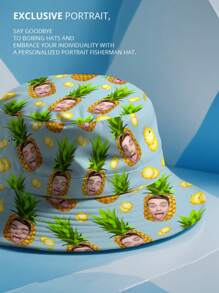 1pc Custom Face Unisex Bucket Hat, Personalized Bucket Hat, Custom Unisex Bucket Hat With Face, Custom Summer Hat For Party, Custom Bucket Hat, Custom Wide Brim Outdoor Summer Cap, Bachelor Party Gift, Valentine Gift, Birthday Gift, Mother's Day Gift, Father's Day Gift, Best Friend Gift, Gift For Mom/Dad, Gift For Her/Him/Girlfriend/Boyfriend - Light Green - View 5