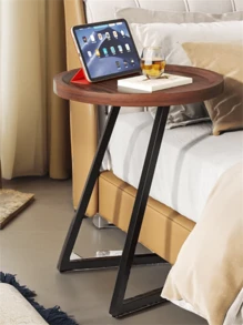Mesas de centro modernas,Mesa auxiliar redonda, mesas auxiliares con patas en forma de L, mesita de noche simple, mesa de acento para sala de estar - Multicolor - Ver 2