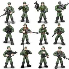 1 Set Mini Buildable Action Figure Model Kit With Weapon Accessories, Suitable For Men Party Favor, Diorama Hobbyist, War Game Simulation (Random Color) - Brick Man - View 14