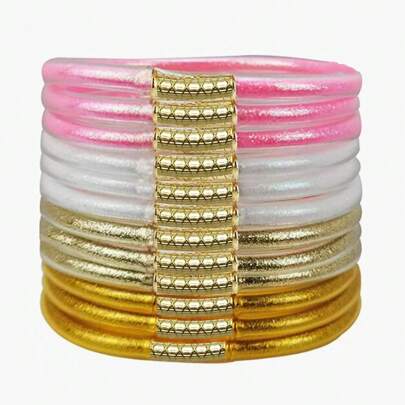 12 Parça/Set Jel Bileklik, Şans Sembolleri ile, Kadınlar için Silikon Bileklik