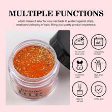 Gelhr 30g DIP Powder，夏季橘黃燃橙色，DIP Powder DIY沙龍禮物女性專用，無需使用美甲燈，指甲DIY沙龍，適用於年輕女性 - 彩色 - 查看 6