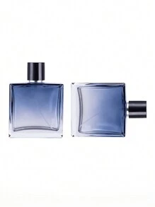 1 pieza Botella de decantación de perfume de vidrio cuadrada y plana de alto nivel con degradado de color de 100 ml y pulverizador, que incluye herramienta de transferencia de perfume - Celeste - Ver 6