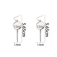 10 piezas/Lote Pendientes largos redondos y huecos de moda en acero inoxidable 304 con cabujón en la parte inferior, accesorios de joyería DIY para hacer joyas diarias - sostenedor del pendiente - Ver 13