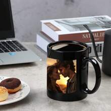 1 件定制马克杯咖啡馆个性化咖啡杯 - 设计定制马克杯，带有定制照片文字和徽标新奇定制礼品茶杯，适合男女情人节、感恩节、生日、周年纪念杯 11 盎司 - 黑色 - 查看 3
