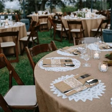 6Pcs/2Pcs Natural Burlap Cutlery Pouch, Burlap Silverware Holders Silverware Bags, Hessian Burlap Lace Utensil Napkin Holders, Knifes Forks Bag With Inner Ideal For Picnics, Camping, Parties, Birthday, Weddings - Beige - View 4