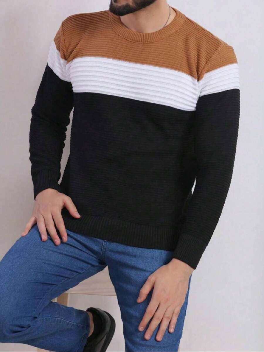 Men Sweaters - 黑與白 - 查看 1