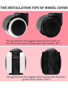 8pcs Travel Luggage Wheel Covers, Color Silicone Wheel Covers, Travel Suitcase Wheel Cover, Durable Wheel Protection Covers, Luggage Wheelchair Wheel Protectors, Silent Wheel Replacement For Sturdy & Reduce Noise, Sleeve Scratch Carry On Shock Proof, Perfect Travel Luggage Accessories Bag For School School Accessories School Stuff - Black - View 6