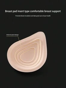1 par de almohadillas de aumento para el pecho engrosadas, prótesis de pecho falso ligero de esponja de látex para uso postoperatorio, almohadillas de sujetador transpirables para usar después de una mastectomía - Albaricoque - Ver 3
