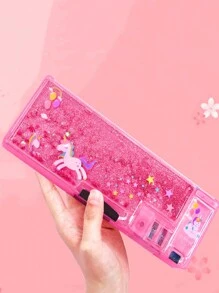 1入多功能筆袋,原子筆盒,可變形密碼鎖,雙層文具盒 - 粉色 - 查看 7