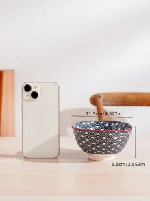 1 件/2 件/4 件 4.5 英寸陶瓷圆形碗，北欧风格创意酒店/餐厅/家居餐具，适用于洗碗机和微波炉，彩色印花螺旋和花朵图案碗，适用于汤/米饭/粥/调味品蘸酱、厨房、圣诞礼物 - 彩色 - 查看 14