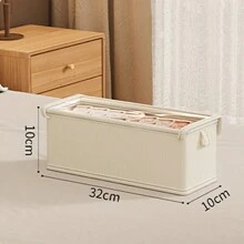 1 hộp đựng quần áo có thể gấp lại có nắp, thùng đựng đồ bằng vải Oxford có cửa sổ trong suốt, khóa kéo và tay cầm bền Trang trí mùa thu Trang trí lễ hội Trang trí phòng Trang trí nhà Trang trí mùa thu Trang trí phòng ngủ - Màu trắng sữa - Xem 8