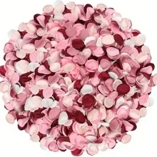 100 片人造玫瑰花瓣丝缎涤纶花适用于圣诞节婚礼节日派对餐桌装饰，圣诞节 - 彩色 - 查看 9