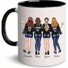 1pc, 11OZ/330ml, Personalized Sister Mug Custom 11oz Coffee Mug With Avatars, Names - Customized Gift For Women, Sister, Friend - Personalized Gifts For Sisters, Custom Sister Cup, Anti-Mold, Reusable Exquisite, Modern, Contracted Custom, Personalized, Unique Boyfriend, Girlfriend, Dad, Mom, Family, Friends For Valentine's Day, For Mother's Day, For Birthdays, For Children's Day, For Father's Day, For Graduation, For Weddings, For Housewarming Dining Room, Living Room, Bedroom, Office, Tea Room, Home, School, Home Refresh, Customized Mugs, Home Refresh, Festive Calendar