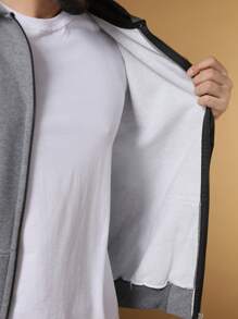 Men Hoodie & Sweatshirt Co-Ords - Màu xám đen - Xem 6