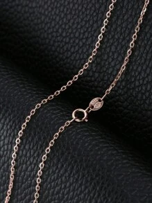 JewelryPalace 1pc Elegant 925 Sterling Silver Chain, Suitable For Various Pendants, 45cm In Length - Rose Gold - View 2