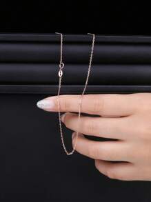 JewelryPalace 1pc Elegant 925 Sterling Silver Chain, Suitable For Various Pendants, 45cm In Length - Rose Gold - View 3