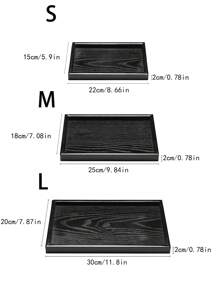 1 件装黑色木质圆形托盘，用于盛放食物、蛋糕、沙拉、水果、寿司、饮料、牛排、披萨、木纹纹理哑光饰面拼盘，适用于咖啡馆、家庭、甜点、茶、面包、小吃和杯子、厨房、圣诞礼物 - 黑色 - 查看 11