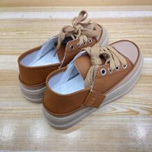 1 Pair Comfortable Thick-Soled Anti-Slip Lace-Up Casual Shoes For Women
