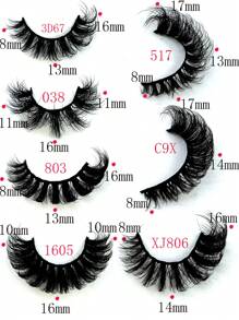 20 Pairs Fake Eyelashes Thick Long False Eyelashes Dramatic Lashes 3D Faux Mink Eyelashes Wholesale Full Strip False Eyelashes Manga Lashes Thick Lashes Cat Eye Fluffy Faux Artificial Mink Lashes D Curl Fake Eyelashes For Daily Party Cosplay Makeup - Black - View 3
