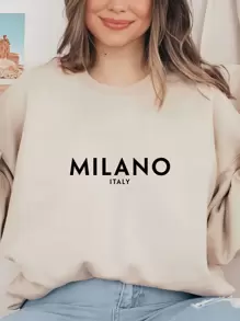 Women Sweatshirts - 米色 - 查看 1