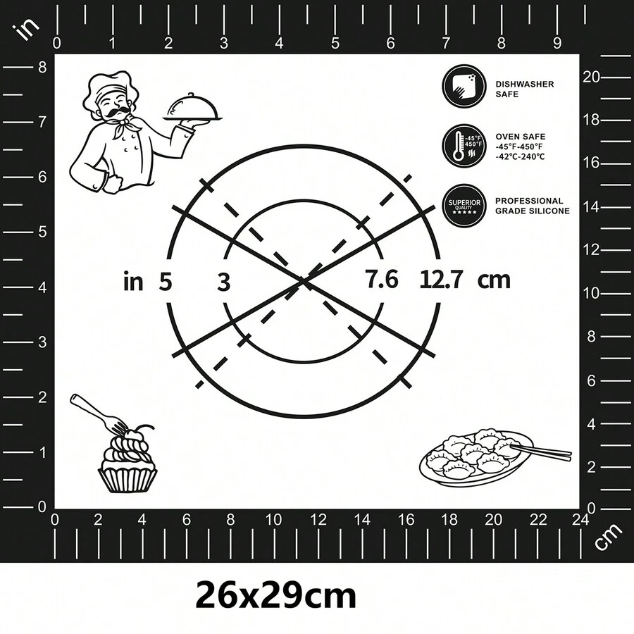 Extra Large 80/70/60cm Silicone Kneading Mat For Baking, Non-Stick Dough Rolling Mat / Pastry Mat For Pie, Cookie, Pizza - Black Baking - View 1