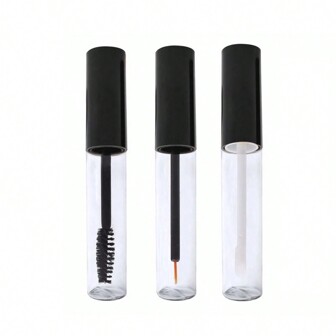1pc Empty Black Mascara Tube, Eyeliner Tube, Lip Gloss Tube, Mascara Container Bottle, Portable Accessory Storage Bottle