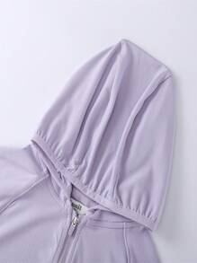 Annil 兒童服裝男女印花針織外套夏季防曬服裝時裝 - 紫色 - 查看 7