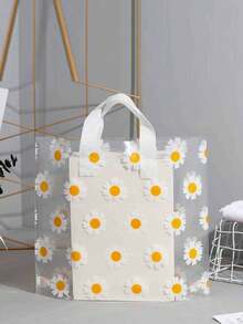 向日葵印花手提包，礼品挎包，透明塑料手提包，可重复使用的礼品袋，简约透明购物手提包，礼品袋，购物，旅行，厨房收纳，适合外出携带，简约精美的礼品袋，适合婚礼场合，适合送礼，节日礼物必备日常包包，节日礼品用品派对装饰，派对用品，派对用品，购物袋，节日用品 - 彩色 - 查看 6