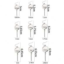 10 piezas/Lote Pendientes largos redondos y huecos de moda en acero inoxidable 304 con cabujón en la parte inferior, accesorios de joyería DIY para hacer joyas diarias - sostenedor del pendiente - Ver 4