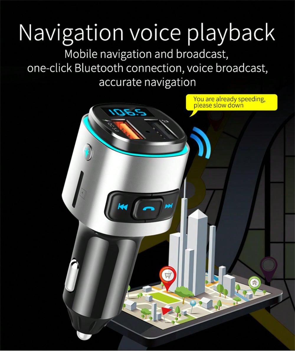 Bluetooth Lossless Music & Seven-Color Light Car Charger Intelligent Quick Charge_voghion.com