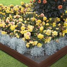 LILIIN Borde de césped flexible, borde de plástico para parterres, 6 m/12 m/15 m, borde de jardín, césped, gris oscuro/marrón, borde de parterre para bordes de jardín, caminos, bordes - Marrón - Ver 5