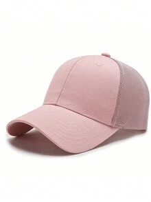 1pc Summer Solid Visor Baseball Cap/Baseball Cap With Letter Print, Sun Protection, Travel Cap - Solid Color - View 16