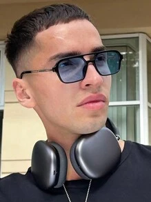 New Korean Style Square Framed Aviator Fashion Glasses, INS Personalized Men's Fashion Eyewear Perfect For Light Banquets, Informal Social Events, And Daily Dating Beach Accessories Glasses Shades For Summer Beach Vacation, Outdoor, Travel