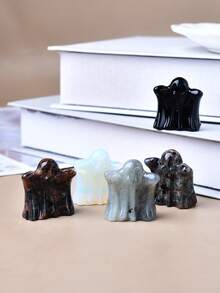 3cm/1.18in Natural Crystal Carved Ghost, Healing Stone Gift For Home Decor, Holiday Gift, Meditation Ornament