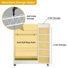 Golf Bag Organizer Rack Holder Golf, Equipment Organizer, Fit 2/3 Golf Bags And Other Sports Equipment, For Garage Club And Shed - White - View 7