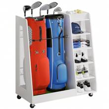 Golf Bag Organizer Rack Holder Golf, Equipment Organizer, Fit 2/3 Golf Bags And Other Sports Equipment, For Garage Club And Shed - White - View 6