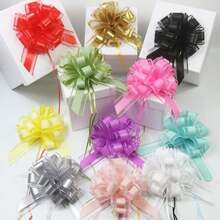 Miliocry 1pc Pull Bow,4.7 Inch Gift Bows Present Wrapping Pull Bow With Ribbon For Wedding Party Decoration Gift Baskets - Multicolor - View 2