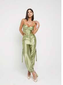 Women Two-Piece Outfits - 橄欖綠 - 查看 1