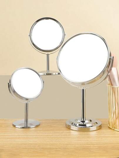 1个圆形镜子，纸盒包装，不锈钢桌面化妆镜装饰，可翻转双面高清梳妆镜，纸盒包装，化妆品，便宜，房间装饰，梳妆台，旅行，卧室，化妆配件，镜子，梳妆镜，便宜，圣诞礼物，化妆品，化妆工具，便宜货，礼物，女士礼物，圣诞礼物