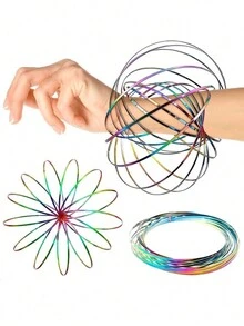 Colorful Liquid Flow Pressure Relief Magic Bracelet, DIY Bracelet Stress-Relieving Exercise Creative Prop Transformable Wire Loop - Multicolor - View 13