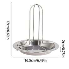 1PC Grilled Chicken Rack, Silver Stainless Steel Chicken Roaster Rack, Turkey Stand Holder For Kitchen - Silver - View 2